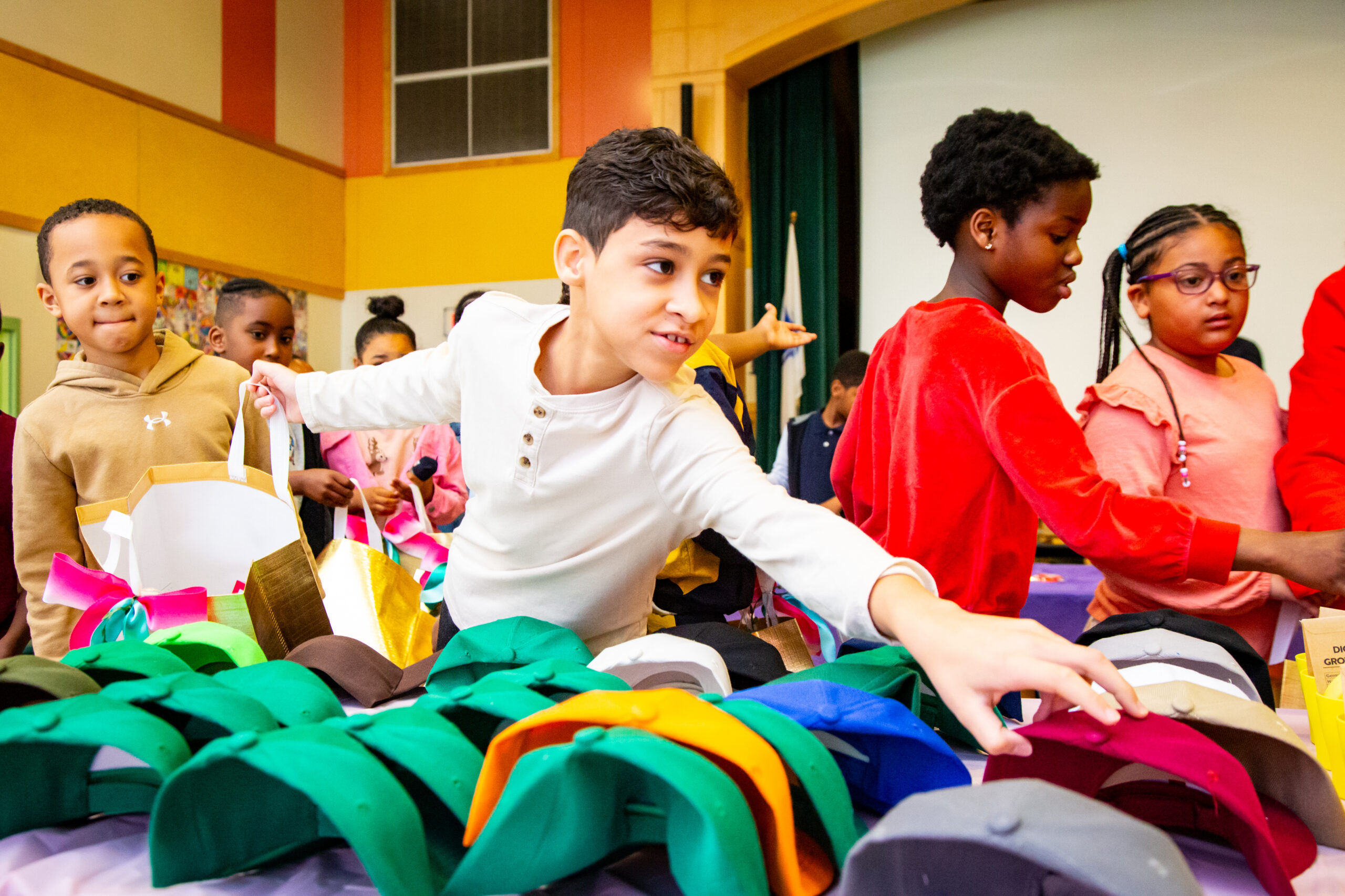 Student selects a gift